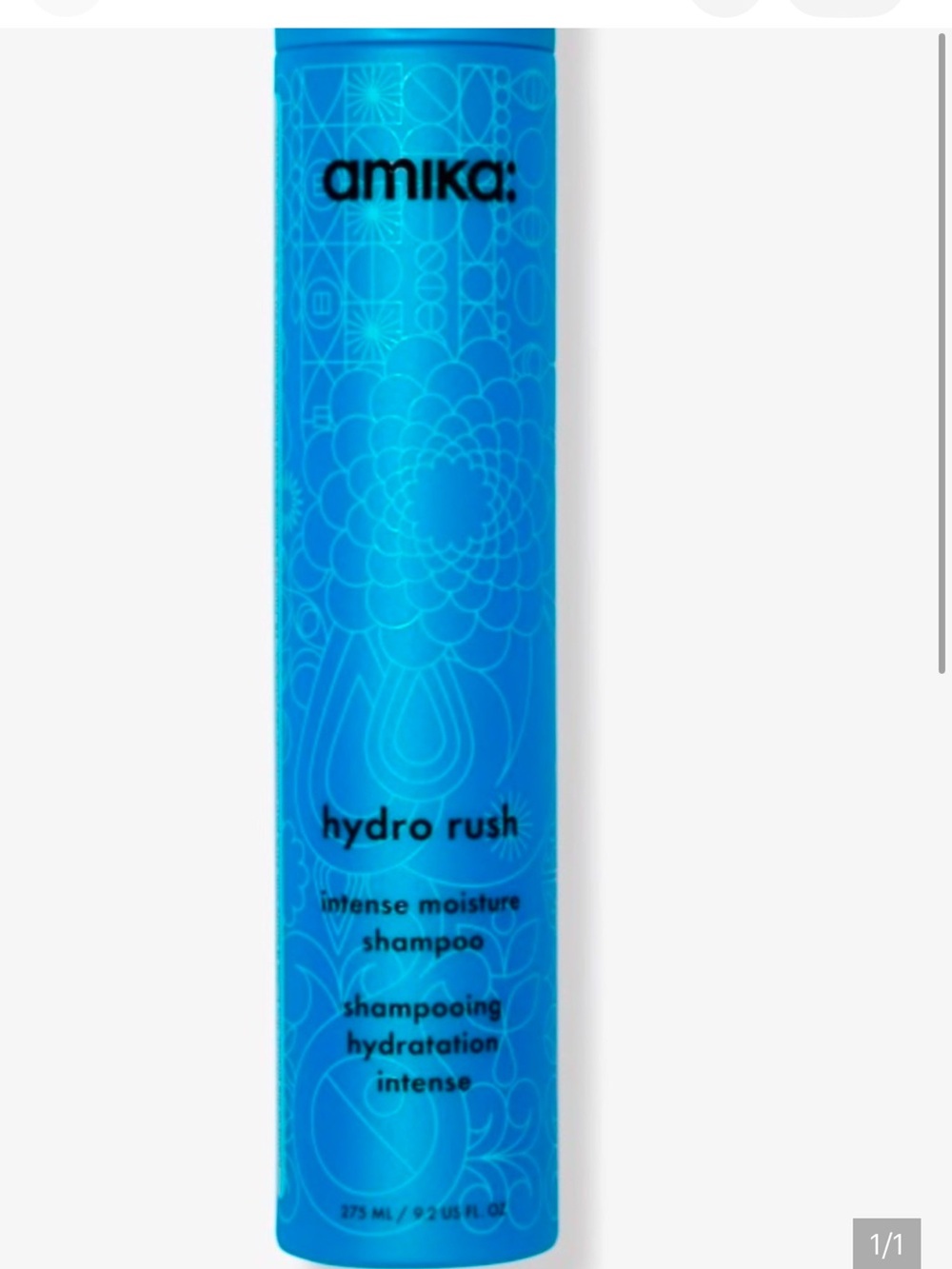 amika Hydro Rush Intense Moisture Shampoo - Vibrant Blue